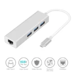 Adapter Type C na 3 USB 3.0 + RJ45 Gb JWD-T5 srebrni - Slika 2