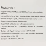 Adapter Type C na 3 USB 3.0 + RJ45 Gb JWD-T5 srebrni - Slika 6