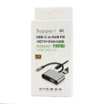 Adapter Type C na HDMI VGA PD USB3.0 4 u 1 sivi - Slika 9