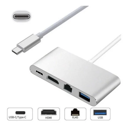 Adapter Type C na RJ45 (LAN) HDMI USB 3.0 4u1 JWD-TC08