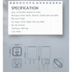 Kucni punjac LDNIO A2317C, 3.6A, QC3.0 18W, PD 30W sa Type C na Iphone lightning kablom beli - Slika 8