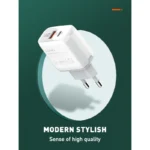 Kucni punjac LDNIO A2421C 22.5W PD + Fast Charger sa Type C na iPhone lightning kablom beli - Slika 9