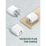 Kucni punjac LDNIO A2421C 22.5W PD + Fast Charger sa Type C na iPhone lightning kablom beli - Slika 10