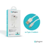Kucni punjac Pluginn PI-D52S, QC3.0 18W sa Type C kablom beli CE - Slika 3