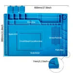 Silikonska radna podloga plava sa pregradama S-160 300mm x 450mm - Slika 3