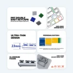 Tastatura Mehanicka Gaming Fantech MK916 RGB Maxfit AIR99 Wireless grey (brown switch) - Slika 3