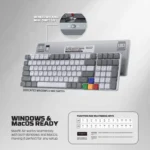 Tastatura Mehanicka Gaming Fantech MK916 RGB Maxfit AIR99 Wireless grey (brown switch) - Slika 8