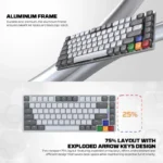 Tastatura Mehanicka Gaming Fantech MK916 RGB Maxfit AIR99 Wireless grey (brown switch) - Slika 10