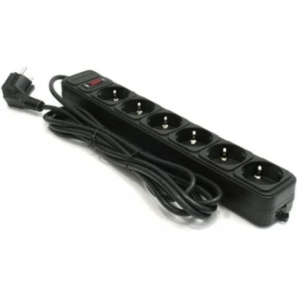 Gembird produžni kabl 6UT 1.8m sa zaštitom (3x1.5mm) black