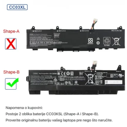 Baterija za laptop HP 840 G7 CC03XL Shape-B HQ2200