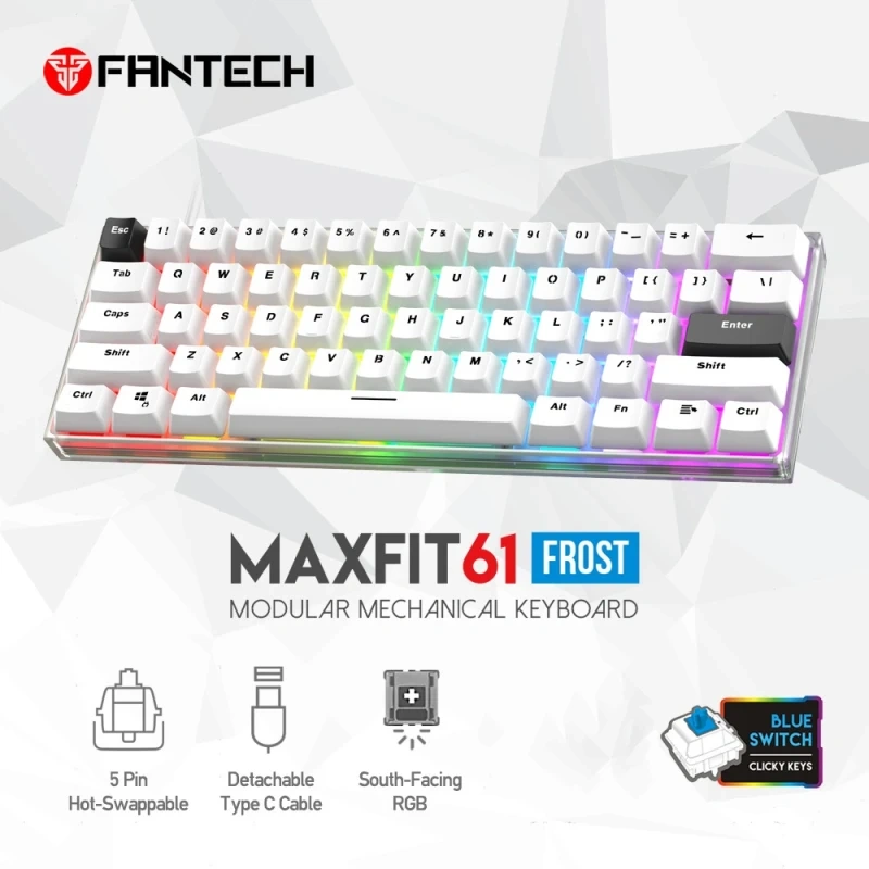 Tastatura Mehanicka Gaming Fantech MK857 RGB Maxfit61 FROST Space Edition (Blue switch) Tastatura Mehanicka Gaming Fantech MK857 RGB Maxfit61 FROST Space Edition (Blue switch)