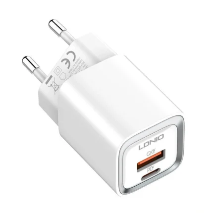 Kucni punjac LDNIO A2318C 20W PD Quick Charge 3.0 sa Type C na Type C kablom beli
