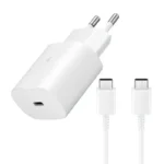 Kucni punjac PD Fast charger 25W 3A PPS za Samsung HQ sa PD Type C kablom CE beli