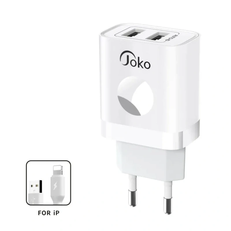 Kucni punjac KONFULON JK72, 2xUSB, 2.4A,12W, sa iPhone lightning kablom beli Kucni punjac KONFULON JK72, 2xUSB, 2.4A,12W, sa iPhone lightning kablom beli