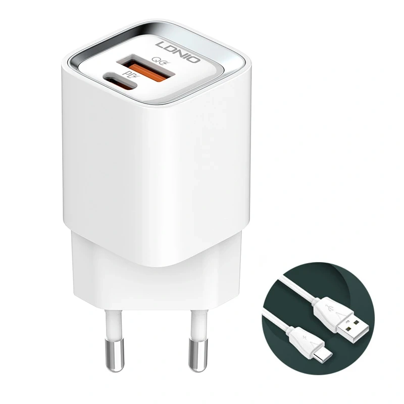 Kucni punjac LDNIO A2317C, 3.6A, QC3.0 18W, PD 30W sa Type C kablom beli Kucni punjac LDNIO A2317C, 3.6A, QC3.0 18W, PD 30W sa Type C kablom beli