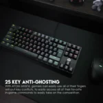 Tastatura Mehanicka Gaming Fantech MK876 RGB Atom TKL crna (Blue switch)