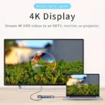 Adapter Type C na LAN Gb, Type C, 2xUSB 3.0 i HDMI 5u1 20cm kabl