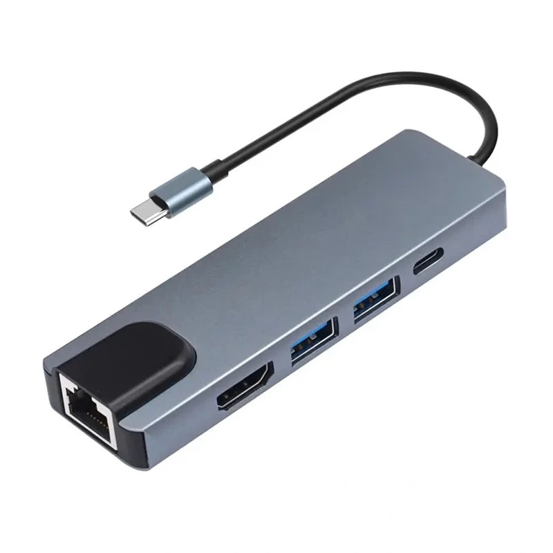 Adapter Type C na LAN Gb, Type C, 2xUSB 3.0 i HDMI 5u1 20cm kabl Adapter Type C na LAN Gb, Type C, 2xUSB 3.0 i HDMI 5u1 20cm kabl