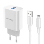 Kucni punjac KONFULON C87, 3A, 15W, sa iPhone lightning kablom white