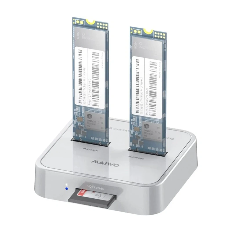 Docking station MAIWO K3016SD, Type C 3.2 na 2 x M.2 (SATA i PCIe NvMe), SD Card, beli Docking station MAIWO K3016SD, Type C 3.2 na 2 x M.2 (SATA i PCIe NvMe), SD Card, beli