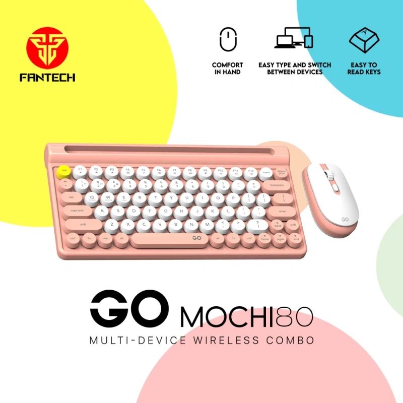 Combo mis tastatura wireless Fantech WK-897 GO Mochi80 narandzasti Combo mis tastatura wireless Fantech WK-897 GO Mochi80 narandzasti