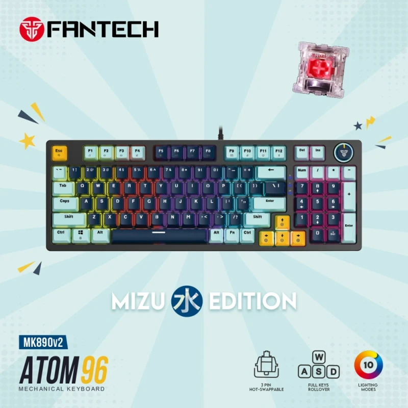 Tastatura Mehanicka Gaming Fantech MK890 RGB Atom 96 Navy (Red switch) Tastatura Mehanicka Gaming Fantech MK890 RGB Atom 96 Navy (Red switch)