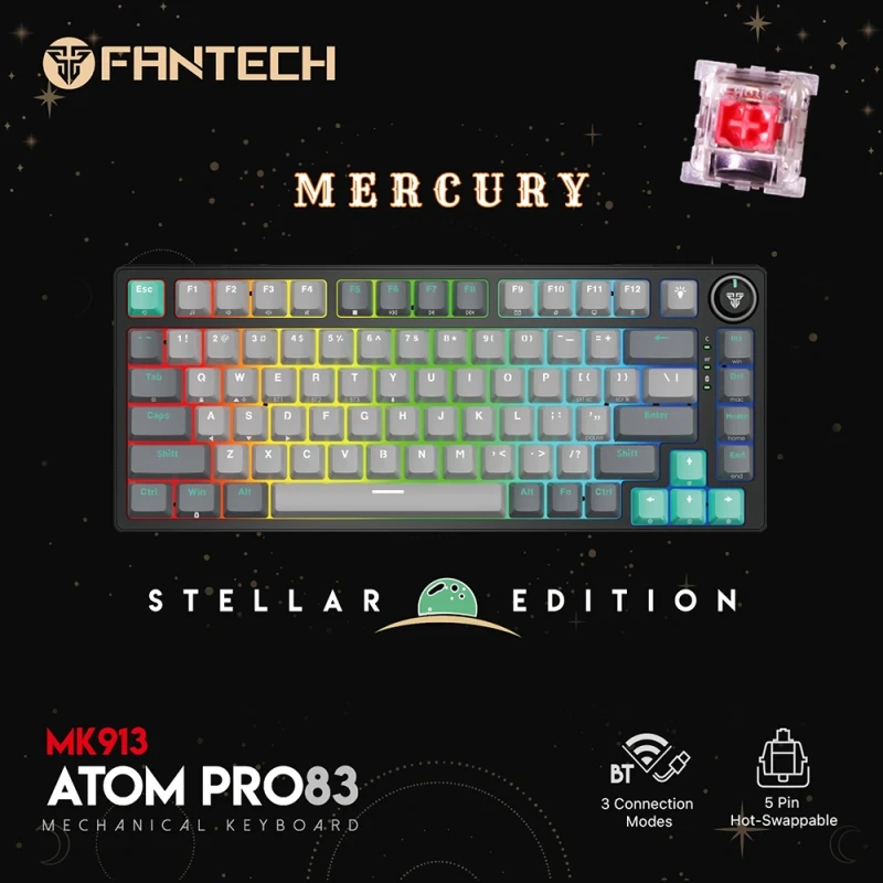 Tastatura Mehanicka Gaming Fantech MK913 RGB Atom PRO83 Wireless Mercury (red switch) Tastatura Mehanicka Gaming Fantech MK913 RGB Atom PRO83 Wireless Mercury (red switch)