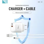Kucni punjac KONFULON JK82 + PX15 PD 20W, QC 18W, sa kablom USB na Type C beli