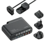 Kucni punjac sa adapterima LDNIO A6140C GaN PPS 3xQC3.0 (30W), 3xPD3.0 (100W), 140W Max, a Type C na Type C kablom crni