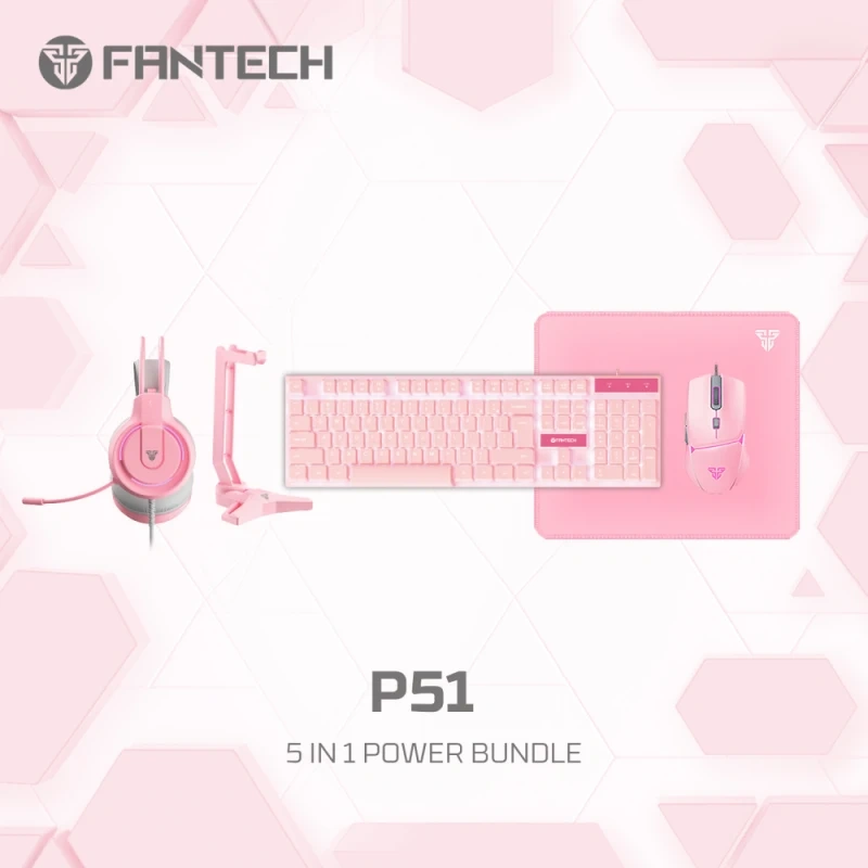 Combo set Gaming Fantech P51 Power 5u1 Sakura Combo set Gaming Fantech P51 Power 5u1 Sakura