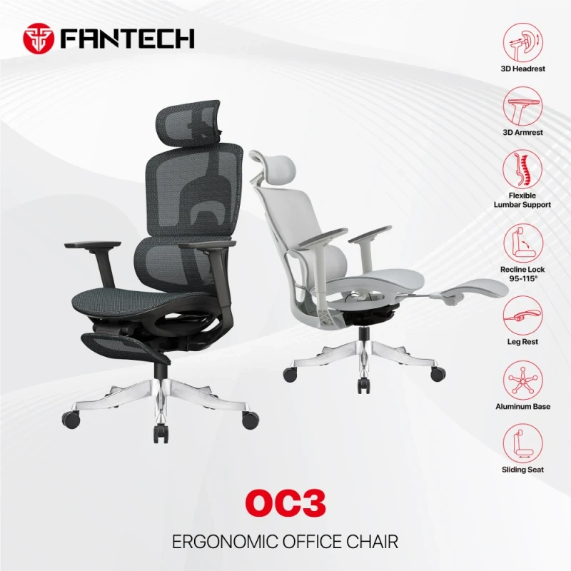 Stolica Office Fantech OC3 Ergonomska crna Stolica Office Fantech OC3 Ergonomska crna