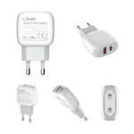 Kucni punjac LDNIO A2313C, PD QC3.0, 18W, sa Type C kablom beli