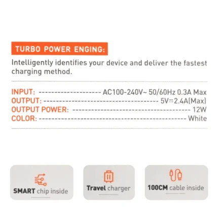 Kucni punjac LDNIO A2221 2xUSB, 12W sa iPhone lightning kablom beli