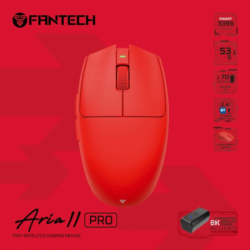 Mis Wireless Gaming Fantech XD7V2P Aria II PRO crveni Mis Wireless Gaming Fantech XD7V2P Aria II PRO crveni
