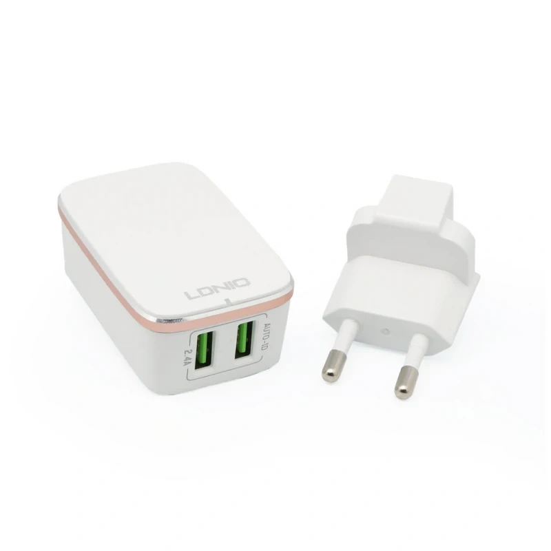 Kucni punjac LDNIO A2204 2xUSB 5V 2.4A sa type C kablom beli Kucni punjac LDNIO A2204 2xUSB 5V 2.4A sa type C kablom beli