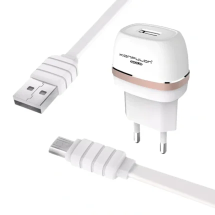 Kućni punjač KONFULON C25+S02 5V 1A sa micro USB kablom beli