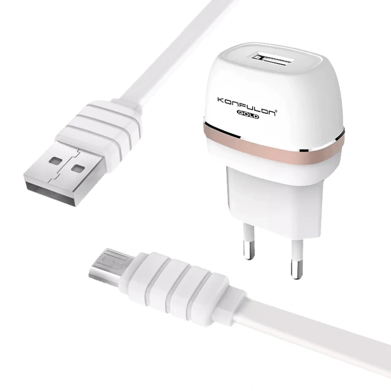 Kućni punjač KONFULON C25+S02 5V 1A sa micro USB kablom beli Kućni punjač KONFULON C25+S02 5V 1A sa micro USB kablom beli