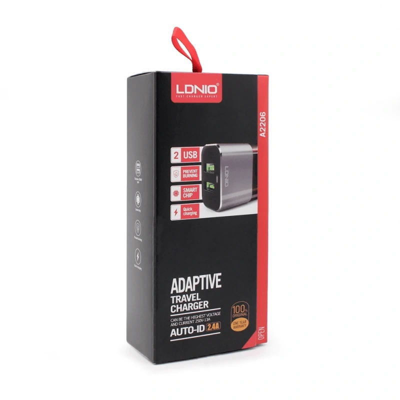 Kucni punjac LDNIO A2206 2xUSB 5V 2.4A sa micro USB kablom crno-sivi Kucni punjac LDNIO A2206 2xUSB 5V 2.4A sa micro USB kablom crno-sivi