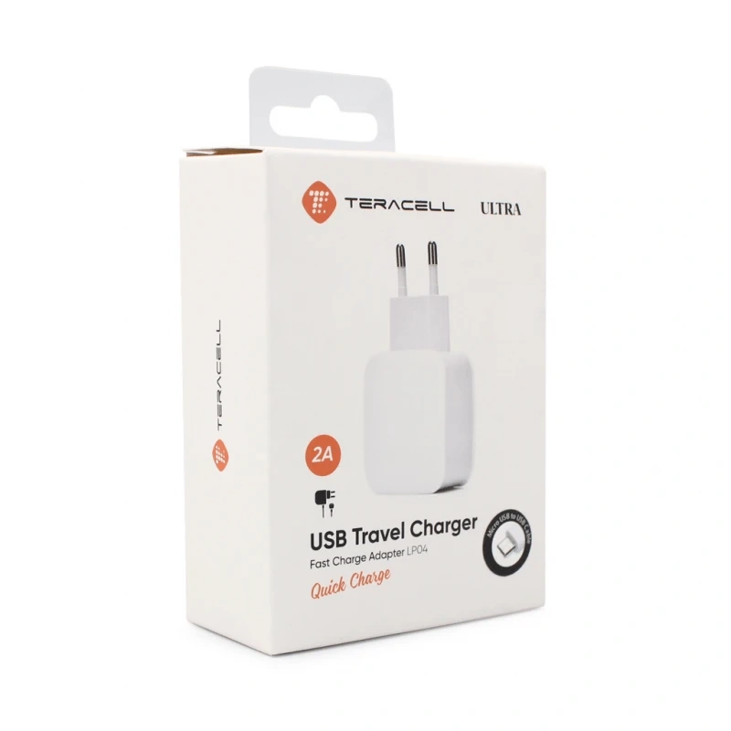 Kucni punjac Teracell Ultra Fast LP04 QC 2A sa micro USB kablom beli Kucni punjac Teracell Ultra Fast LP04 QC 2A sa micro USB kablom beli