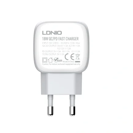 Kucni punjac LDNIO A2313C PD Quick Charge 3.0 sa Type C na iPhone lightning kablom
