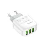Kucni punjac LDNIO A3312 3xUSB 5V 3.4A 17W sa Type C kablom beli