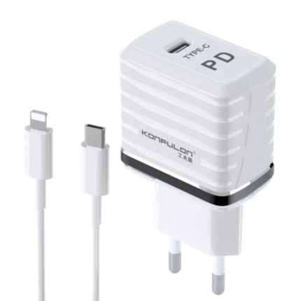Kucni punjac KONFULON C32D+DC13 PD 20W sa iPhone lightning kablom